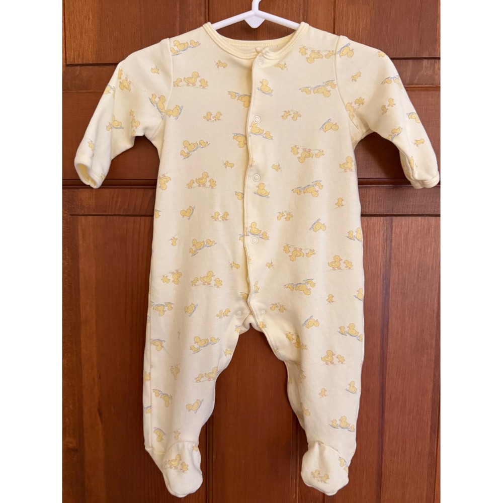 Little Me Baby Duck Romper Size 6‎ Month Yellow Long Sleeve Infant Sleepwear